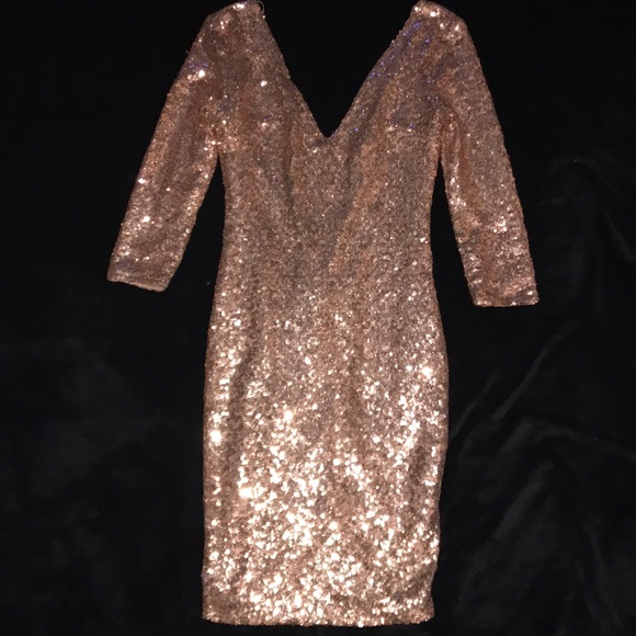 Fashion Nova Dresses & Skirts - Fashion Nova rose gold sequin dress sz M